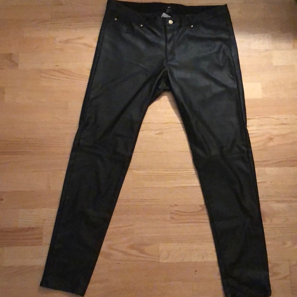 H&M Black Faux Leather Pants